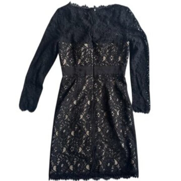 Nue By Shani Black & Nude Lace Cocktail Dress w/ Built-in Shapewear Size 4 NWT - Picture 2 of 12